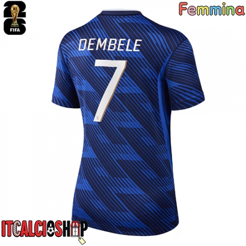 Francia Ousmane Dembele #7 Prima Maglia Femmina Mondiali 2026 Manica Corta